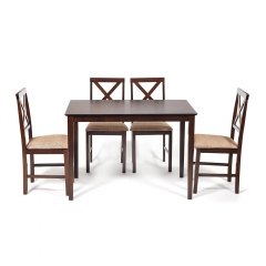 Обеденный комплект Tetchair Хадсон стол + 4 стула/ Hudson Dining Set cappuccino темный орех