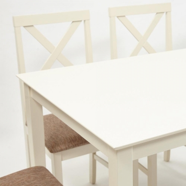 Обеденный комплект Tetchair Хадсон стол + 4 стула/ Hudson Dining Set ivory white слоновая кость