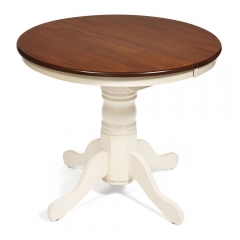 Стол Tetchair NAVARRESE mod. E-R36R+12AV NMO-2A дерево гевея/мдф, 90+30х76см, rustic oak+cream дуб+кремовый