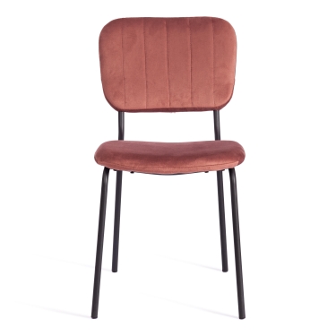 Стул Tetchair CAROL mod. UC06 металл, вельвет, 45 х 56 х 82 см, Coral коралловый HLR44 / черный