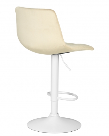 Стул барный DOBRIN DOBRIN TAILOR WHITE бежевый велюр MJ9-10