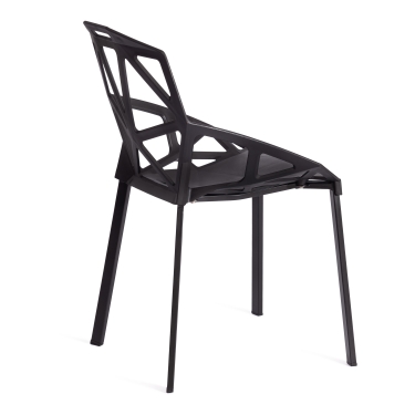 Стул Tetchair MEGATRON mod. PC60 пластик/металл, 54.5 х 60.5 х 82 см, Glossy black глянцевый черный