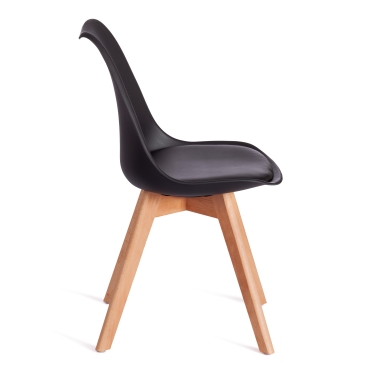Стул Tetchair TULIP mod. 73-1 дерево/пластик/экокожа, 47,5x55x80 см, черный