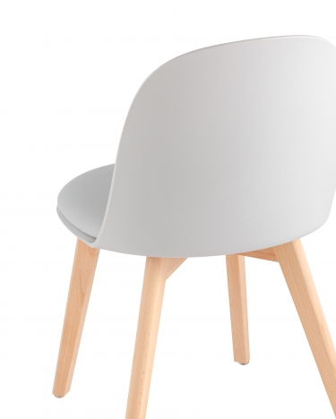 Стул Stool Group Fog с подушкой Светло-серый деревянные ножки