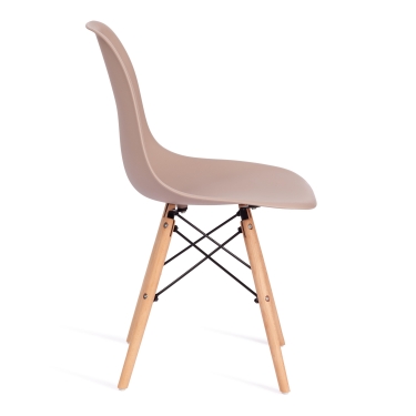 Стул Tetchair CINDY EAMES mod. 001 дерево бук/металл/сиденье пластик, 51x46x82см, бежевый / beige