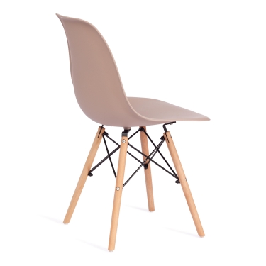 Стул Tetchair CINDY EAMES mod. 001 дерево бук/металл/сиденье пластик, 51x46x82см, бежевый / beige