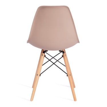Стул Tetchair CINDY EAMES mod. 001 дерево бук/металл/сиденье пластик, 51x46x82см, бежевый / beige