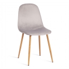 Стул Tetchair BREEZE mod. 4724 вельвет/металл, 44 х 53 х 87 см, Light grey светло-серый HLR14 / натуральный