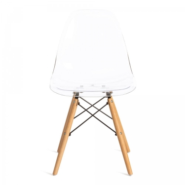 Стул Tetchair CINDY EAMES mod. 001 / 1 шт. в упаковке дерево бук/металл/сиденье пластик, 51x46x82.5см, прозрачный/Transparent