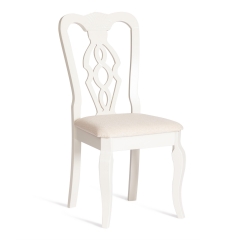 Стул Tetchair Афродита/ Aphrodite дерево гевея, 46х54х99см, Ivory white, ткань кремовая с рисунком А04