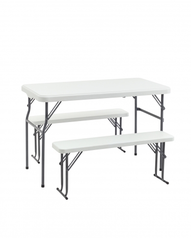 Комплект стола и двух скамеек Stool Group Кейт 1135 см Белый