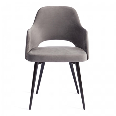 Кресло Tetchair VALKYRIA 2 mod. 718 / 2 шт. в упаковке ткань/металл, 55х55х80 см, высота до сиденья 48 см, серый barkhat 26/черный