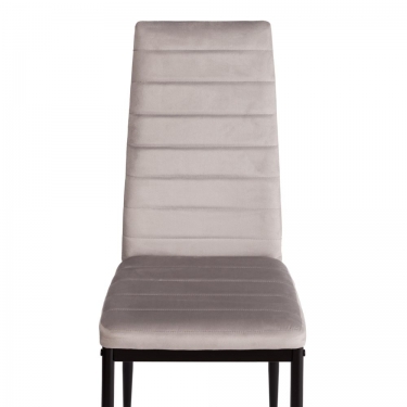 Стул Tetchair Easy mod. 24-1 металл, вельвет, 49 х 41 х 98 см, Light grey светло-серый HLR14 / черный
