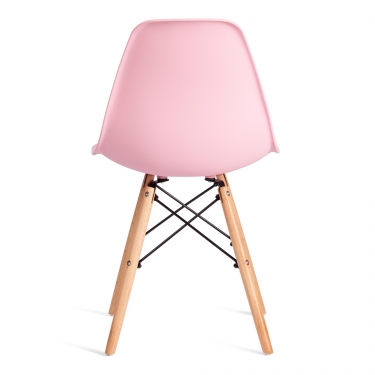 Стул Tetchair CINDY EAMES mod. 1801 дерево бук/металл/сиденье пластик, 45x51x82 см, Light pink светло-розовый