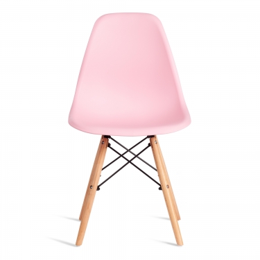 Стул Tetchair CINDY EAMES mod. 1801 дерево бук/металл/сиденье пластик, 45x51x82 см, Light pink светло-розовый