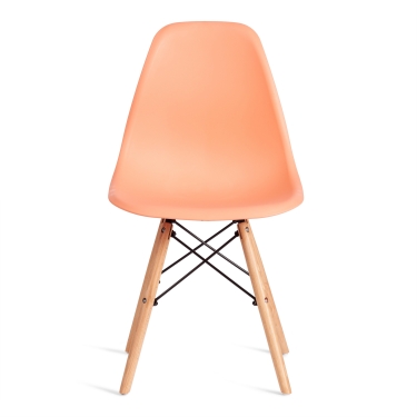 Стул Tetchair CINDY EAMES mod. 1801 дерево бук/металл/сиденье пластик, 45x51x82 см, Orange Оранжевый