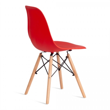 Стул Tetchair CINDY EAMES mod. 1801 дерево бук/металл/сиденье пластик, 45x51x82 см, Red красный