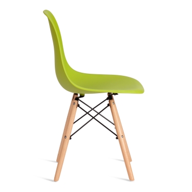 Стул Tetchair CINDY EAMES mod. 1801 дерево бук/металл/сиденье пластик, 45x51x82 см, Olive оливковый
