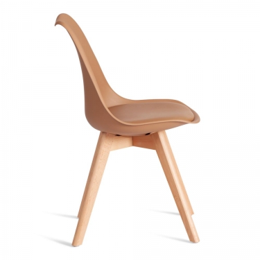 Стул Tetchair TULIP mod. 73-1 дерево/пластик/экокожа, 47,5x55x80 см, Бежевый Latte