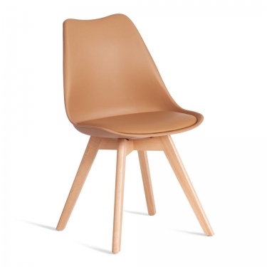 Стул Tetchair TULIP mod. 73-1 дерево/пластик/экокожа, 47,5x55x80 см, Бежевый Latte