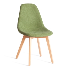 Стул Tetchair CINDY SOFT mod. C1021F1-1 фактурный велюр/дерево бук, 55 х 48 х 83 см, Зеленый LY1701-7 / натуральный