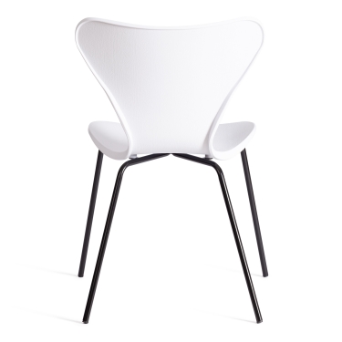 Стул Tetchair Jacobsen mod DC 102-1 пластик/металл, 45 х 54.5 х 80 см, White белый / Black черный