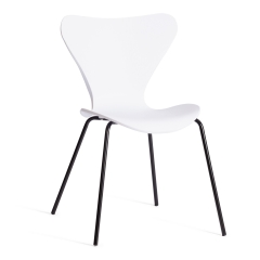 Стул Tetchair Jacobsen mod DC 102-1 пластик/металл, 45 х 54.5 х 80 см, White белый / Black черный