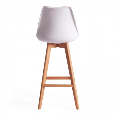 Стул барный Tetchair TULIP BAR mod. C1014H-1 пластик/дерево, 42 х 47,5 х 104 см, White Белый 70029/ натуральный