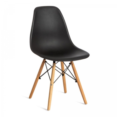 Стул Tetchair CINDY EAMES mod. 001 / 1 шт. в упаковке дерево бук/металл/сиденье пластик, 51x46x82.5см, черный/black