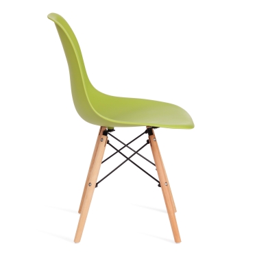 Стул Tetchair CINDY EAMES mod. 001 / 1 шт. в упаковке дерево бук/металл/сиденье пластик, 51x46x82.5см, оливковый 66012