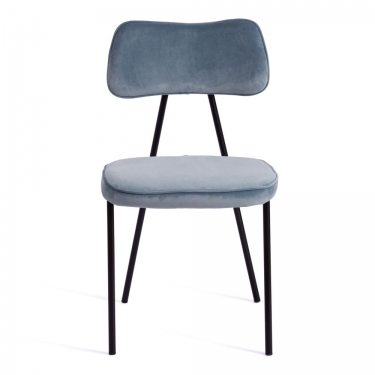 Стул Tetchair SILVIA mod. 0139124 / 1 шт. в упаковке металл/вельвет, 46,5х59х82,5 см, голубой S108 SILVER BLUE 74/черный