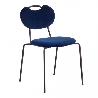 Стул Tetchair DANTON mod. 0139223 / 1 шт. в упаковке металл/ткань, 47х56,5х79 см, темно-синий S108 117 DARK BLUE/черный