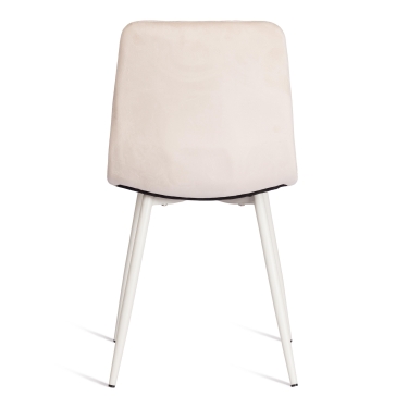Стул Tetchair CHILLY mod. 7094-1 вельвет/металл, 44,5х52,5х86 см, beige бежевый HLR2 / белый