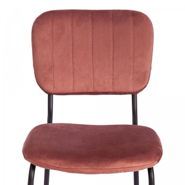 Стул Tetchair CAROL mod. UC06 / 1 шт. в упаковке металл, вельвет, 45 х 56 х 82 см, Coral коралловый HLR44 / черный