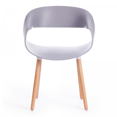 Стул Tetchair QXX mod. C1058 / 1 шт. в упаковке пластик/дерево, 54 х 56 х 78 см, серый 024 /натуральный