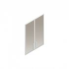 Шкаф для сувениров глухие+тонированные двери в алюминиевой рамке Альтерна Пр.Ш-2+Пр.ДШ-2СТА Аттика