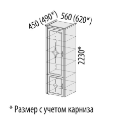 Шкаф-пенал с колоннами левый/правый Витра Венеция 32.19 Сосна Астрид Ваниль