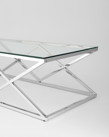 Стол журнальный Stool Group ИНСИГНИЯ 120x60 Серебро