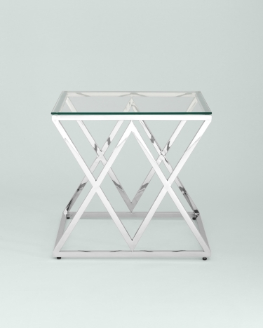 Журнальный стол Stool Group ИНСИГНИЯ 55x55 Серебро