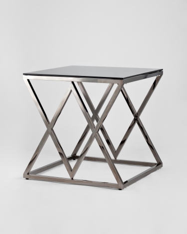 Журнальный стол Stool Group ИНСИГНИЯ 55x55 Темный хром стекло smoke