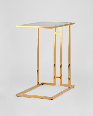 Журнальный столик Stool Group Бостон 50x32 Золото стекло smoke