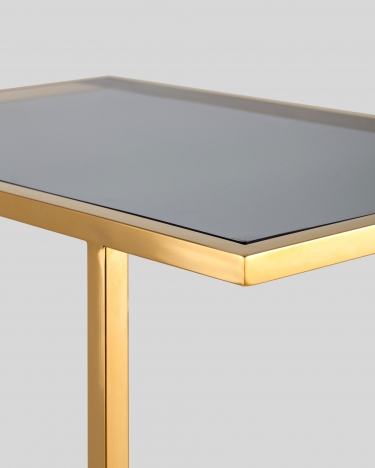 Журнальный столик Stool Group Бостон 50x32 Золото стекло smoke