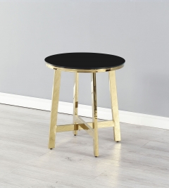 Журнальный стол Stool Group АЛЬБА 50x50 Золото стекло черное