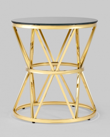 Журнальный стол Stool Group ВИВА 50x50 Золото стекло черное
