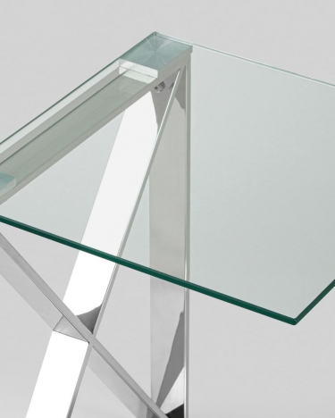 Журнальный стол Stool Group КРОСС 40x40 Серебро