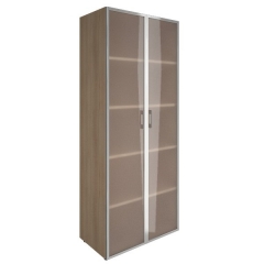 Шкаф книжный со стеклом в раме без топа Рива YALTA LT-ST 1.10R Снежная Патина