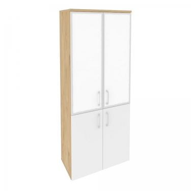 Шкаф высокий широкий Рива ONIX O.ST-1.2R white Тиквуд Светлый/Белый
