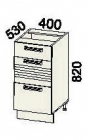 Стол с 3 ящиками без столешницы Витра 16.59