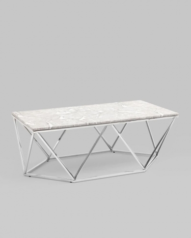Журнальный столик Stool Group Авалон silver 12266 Серый мрамор