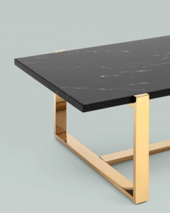 Журнальный столик Stool Group Тоби 10966 черный мрамор сталь Золото